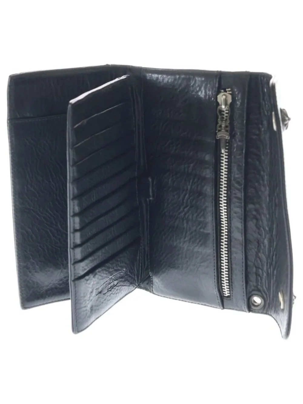 Chrome Hearts Wave Leather Wallet Black